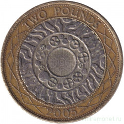 Монета. Великобритания. 2 фунта 2005 год.