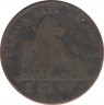 Монета. Бельгия. 2 сантима 1856 год. (des Belges). рев.