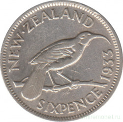 Монета. Новая Зеландия. 6 пенсов 1933 год.