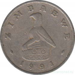Монета. Зимбабве. 10 центов 1991 год.