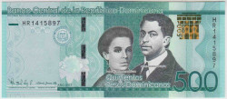 Банкнота. Доминиканская республика. 500 песо 2017 год. Тип 192.