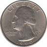 Монета. США. 25 центов 1990 год. Монетный двор D. ав.