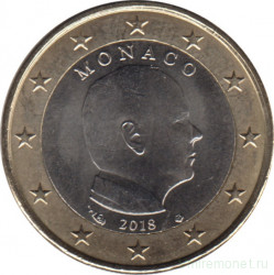 Монета. Монако. 1 евро 2018 год.