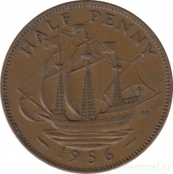 Монета. Великобритания. 1/2 пенни 1956 год.