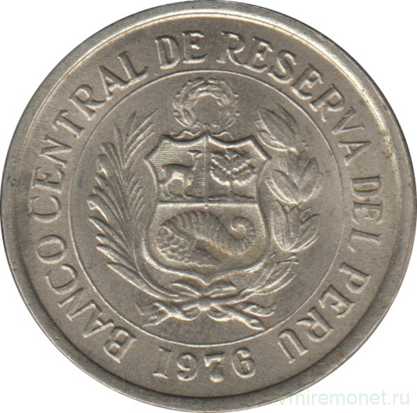 Монета. Перу. 5 солей 1976 год.