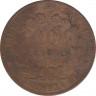Монета. Франция. 10 сантимов 1873 год. А. рев.