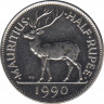 Монета. Маврикий. 1/2 рупии 1990 год. ав.