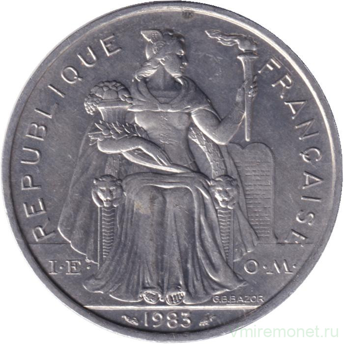 Монета. Новая Каледония. 5 франков 1983 год.