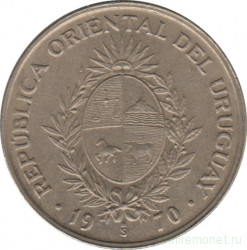 Монета. Уругвай. 50 песо 1970 год.
