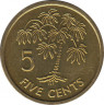 Монета. Сейшельские острова. 5 центов 1997 год. рев.