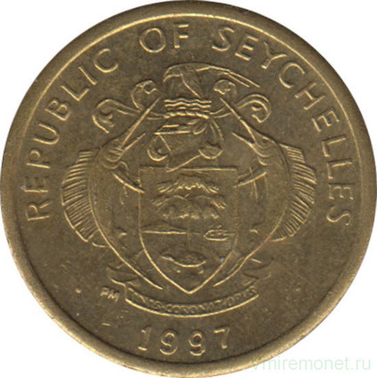 Монета. Сейшельские острова. 5 центов 1997 год.