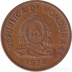 Монета. Гондурас. 2 сентаво 1974 год.