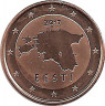 Аверс. Монета. Эстония. 1 цент 2017 год.