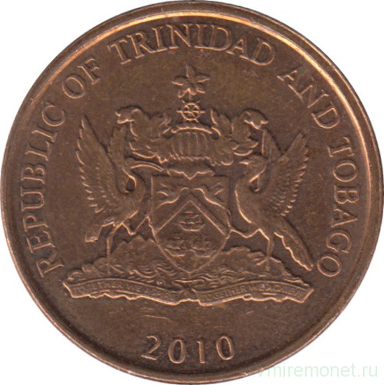 Монета. Тринидад и Тобаго. 5 центов 2010 год.