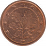 Монета. Германия. 1 цент 2016 год. (F). ав.