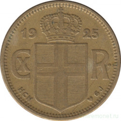 Монета. Исландия. 1 крона 1925 год. HCN.