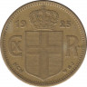 Монета. Исландия. 1 крона 1925 год. HCN. ав.