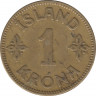 Монета. Исландия. 1 крона 1925 год. HCN. рев.