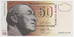 Банкнота. Финляндия. 50 марок 1986 год. Лит А. Тип 118 (27).