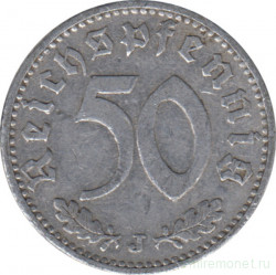 Монета. Германия. Третий Рейх. 50 рейхспфеннигов 1943 год. Монетный двор - Гамбург (J).
