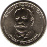 Монета. США. 1 доллар 2013 год. Уильям Говард Тафт президент США № 27.