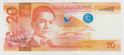 Банкнота. Филиппины. 20 песо 2017 год.