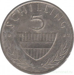 Монета. Австрия. 5 шиллингов 1982 год.