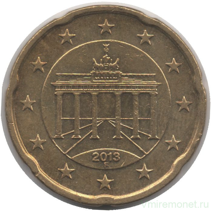 Монета. Германия. 20 центов 2013 год. (F).