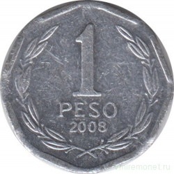 Монета. Чили. 1 песо 2008 год.