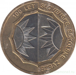 Монета. Словения. 500 толаров 2005 год. 100 лет словенскому сокольному движению.