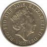 Монета. Великобритания. 1 фунт 2015 год. Королевский герб Великобритании. рев.