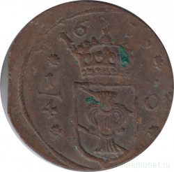 Монета. Швеция. 1/4 эре 1635 год.