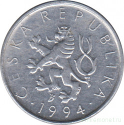 Монета. Чехия. 10 геллеров 1994 год.