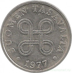 Монета. Финляндия. 5 пенни 1977 год (алюминий).
