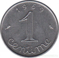 Монета. Франция. 1 сантим 1969 год.