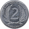 Монета. Восточные Карибские государства. 2 цента 2011 год. ав.