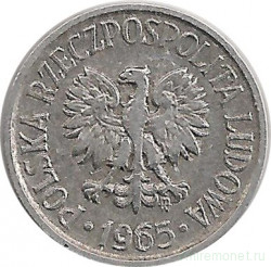Монета. Польша. 5 грошей 1965 год.