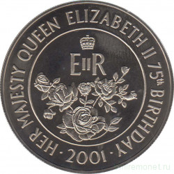 Монета. Великобритания. Остров Вознесения. 50 пенсов 2001 год. 75 лет со дня рождения Королевы Елизаветы II.
