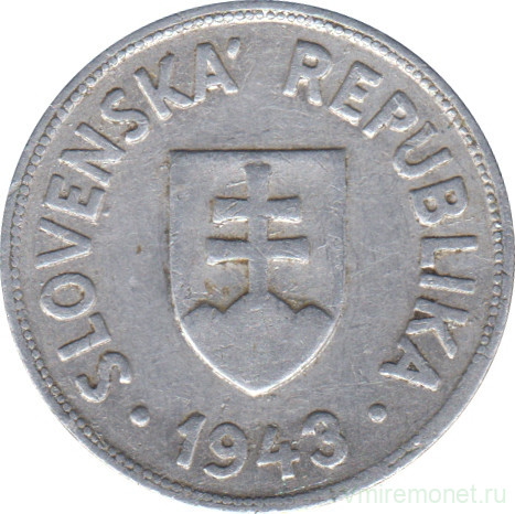 Монета. Словакия. 50 геллеров 1943 год.