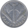 Монета. Франция. 1 франк 1944 год. Монетный двор - Бомон-ле-Роже. Правительство Виши. рев.