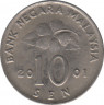 Монета. Малайзия. 10 сен 2001 год. ав.