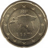 Монета. Эстония. 20 центов 2021 год. ав.