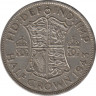 Монета. Великобритания. 1/2 кроны (2.5 шиллинга) 1943 год.  ав.