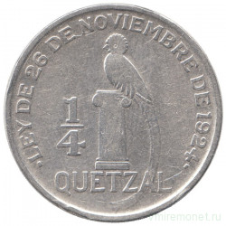 Монета. Гватемала. 1/4 кетцаля 1928 год.