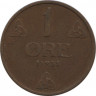 Монета. Норвегия. 1 эре 1931 год. ав.