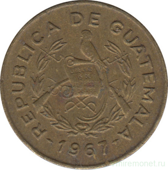 Монета. Гватемала. 1 сентаво 1967 год.