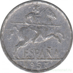 Монета. Испания. 5 сентимо 1953 год.