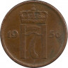 Монета. Норвегия. 2 эре 1956 год.