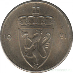 Монета. Норвегия. 50 эре 1981 год.