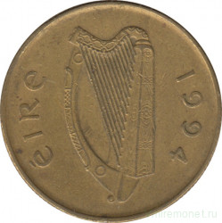 Монета. Ирландия. 20 пенсов 1994 год.